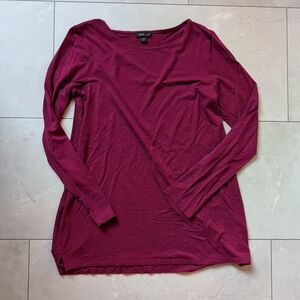 JJill Wearever Collection Light Plum Long Sleeve Scoop Neck Top XS Petite